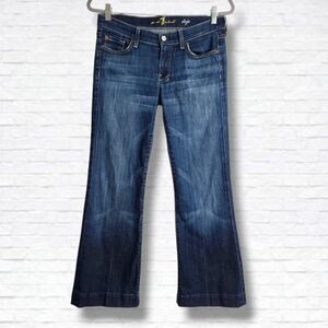 7 for all Mankind Dojo Mid Rise Dark Wash Flare Hem Jeans Size 28 X 28 L